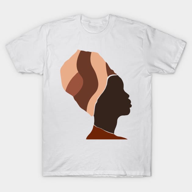 Black African Woman T-Shirt T-Shirt by MutchiDesign